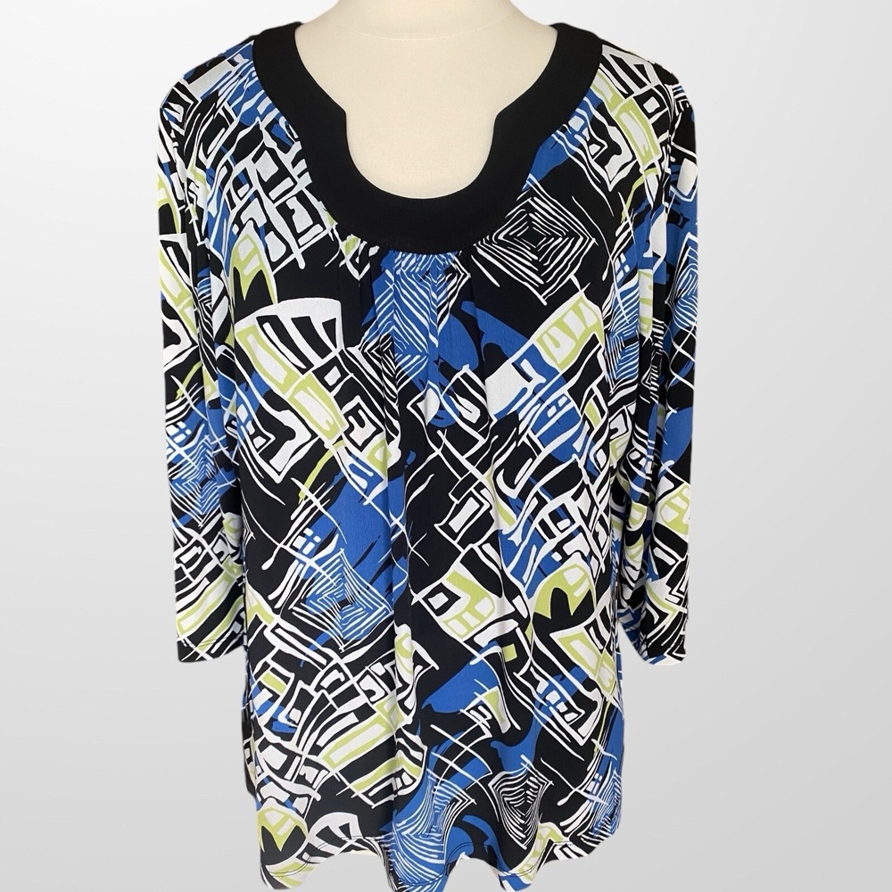 JM Collection Woman's Size‎ 2X Top Shirt Blouse Stretch Flowy Travel